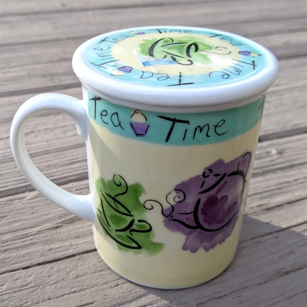 NWT Tea Time Fine Porcelain Mug with Cover
